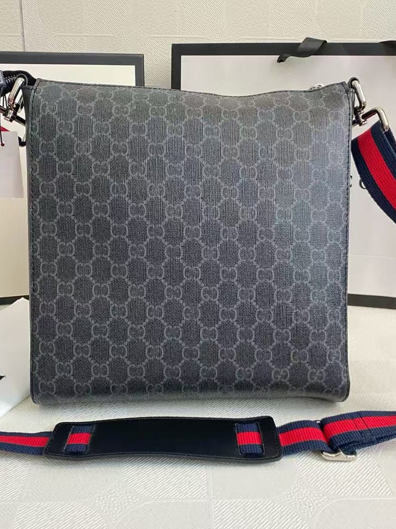 Patterned Rectangular Crossbody Bag with Front Zip Pocket and Adjustable Strap