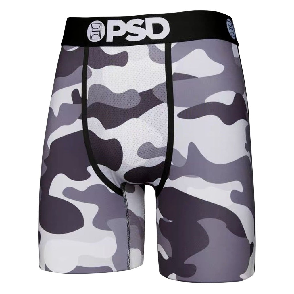 PSD American Men's  Cartoon Print Sports Quick Dry Running Fitness Boxer Shorts Swim Trunks Boys Trend