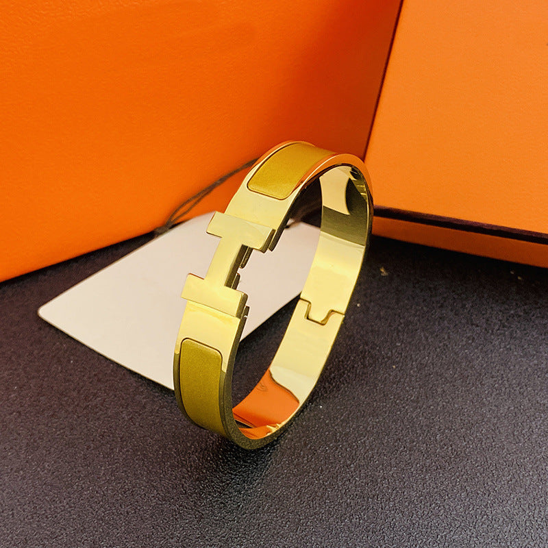 12mm wide H Letter Luxe Bracelet For Women