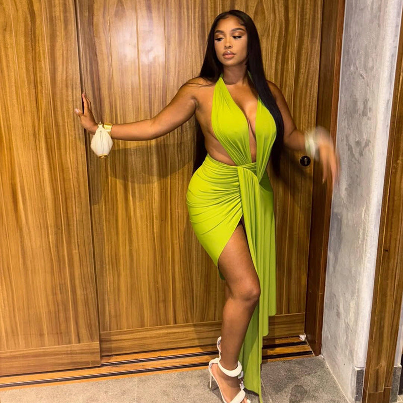 Sculpted Halter Bodycon Dress