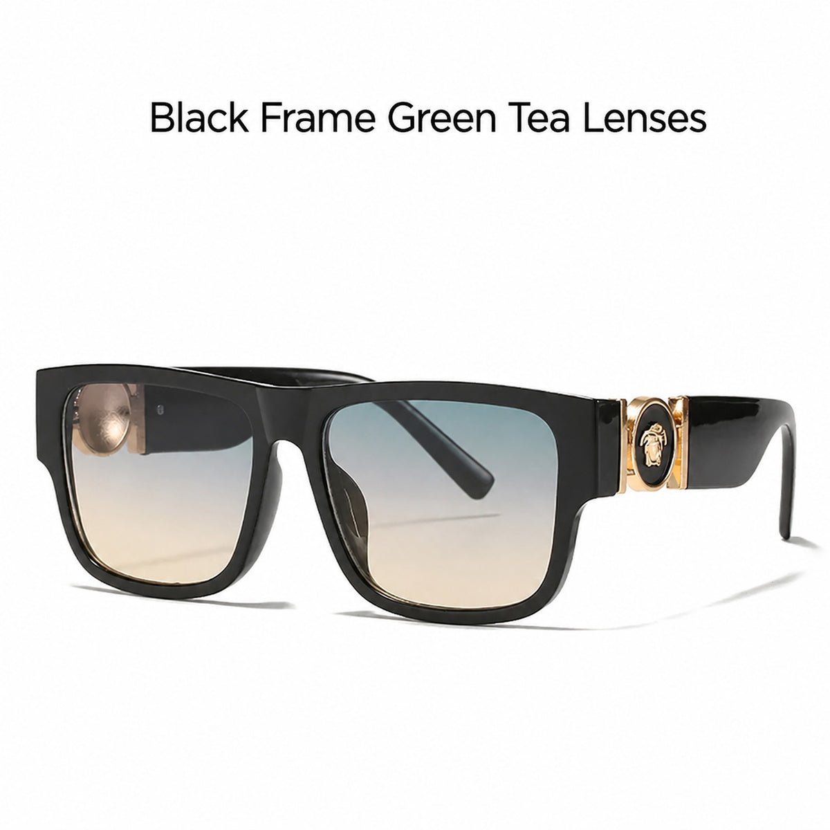 Oversized Square Sunglasses with Wide Temple Arms