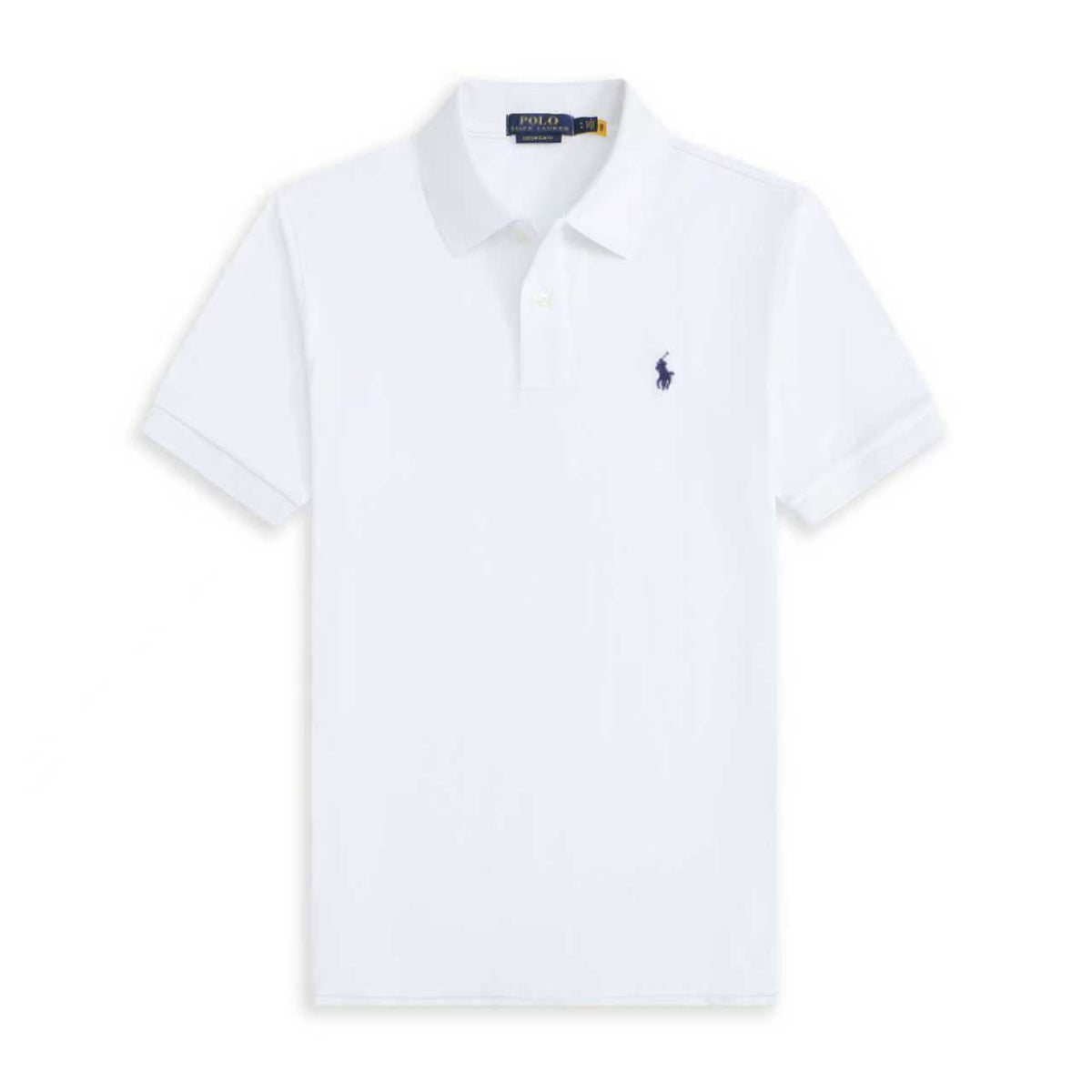 Men's Short Sleeve Polo Shirt with Ribbed Collar and Button Placket