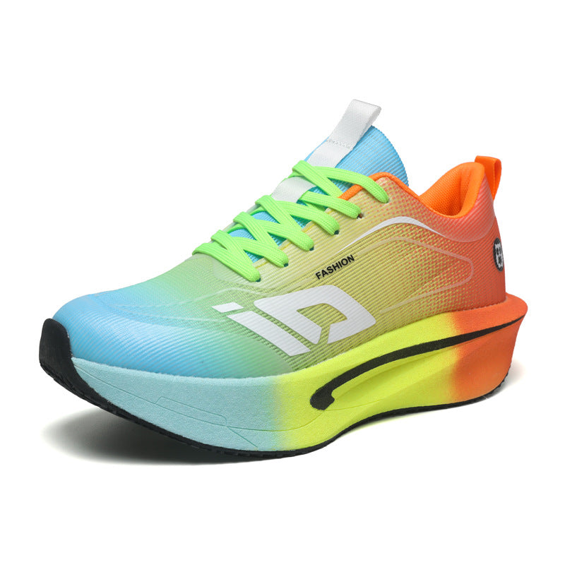 Men's Lace-Up Running Shoes with Thick Cushioned Sole