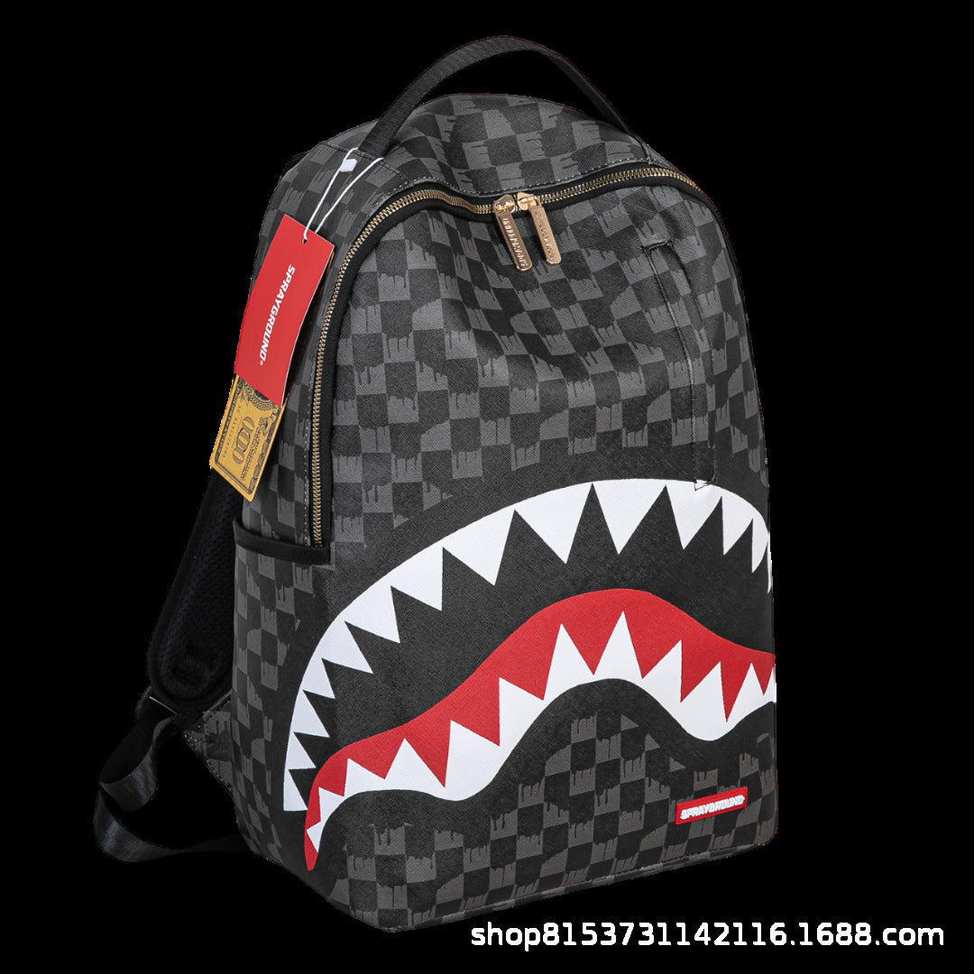 Men Cross-border foreign trade trendy brand shark GOD backpack, back-to-school leisure travel expert, must-have factory direct delivery, uninterrupted stock.