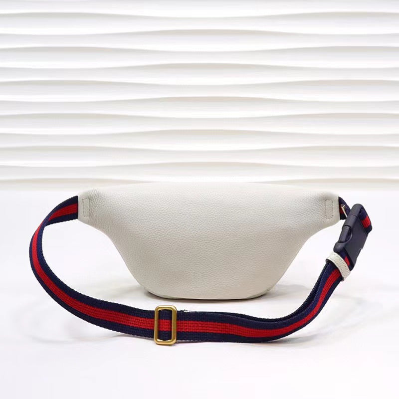 Cross-border PU sports waist bag 2023 autumn new large-capacity backpack casual and versatile, solid color, fashionable and simple