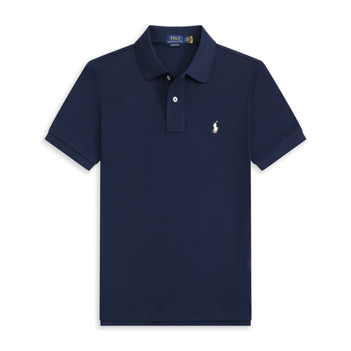 Men's Short Sleeve Polo Shirt with Ribbed Collar and Three-Button Placket