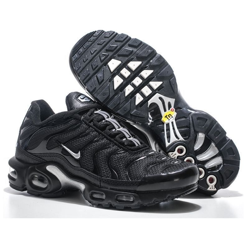 Men's Mesh Lace-Up Running Shoes with Visible Air Cushion Sole