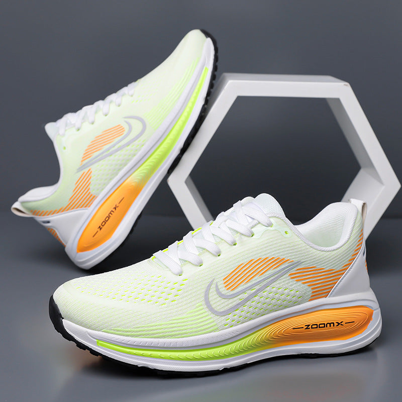 Men's Lightweight Mesh Lace-Up Running Shoes with Cushioned Sole
