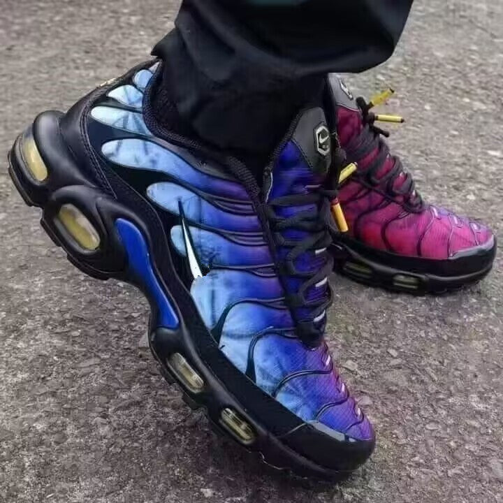 Men's Mesh Lace-Up Running Shoes with Visible Air Cushion Sole