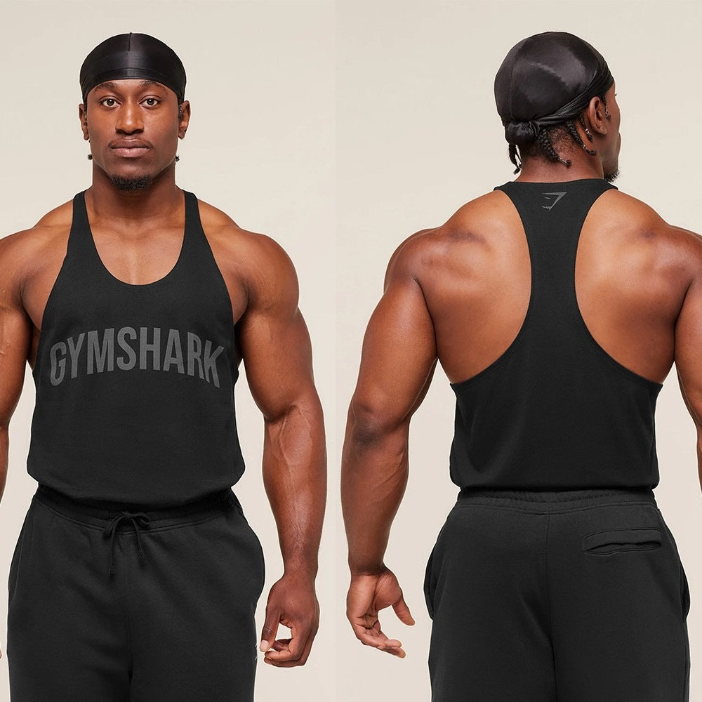 Men's Racerback Scoop Neck Training Tank Top with Graphic Print