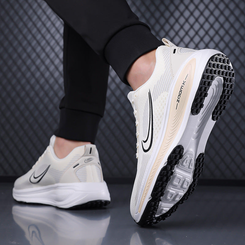 Men's Lightweight Mesh Lace-Up Running Shoes with Cushioned Sole