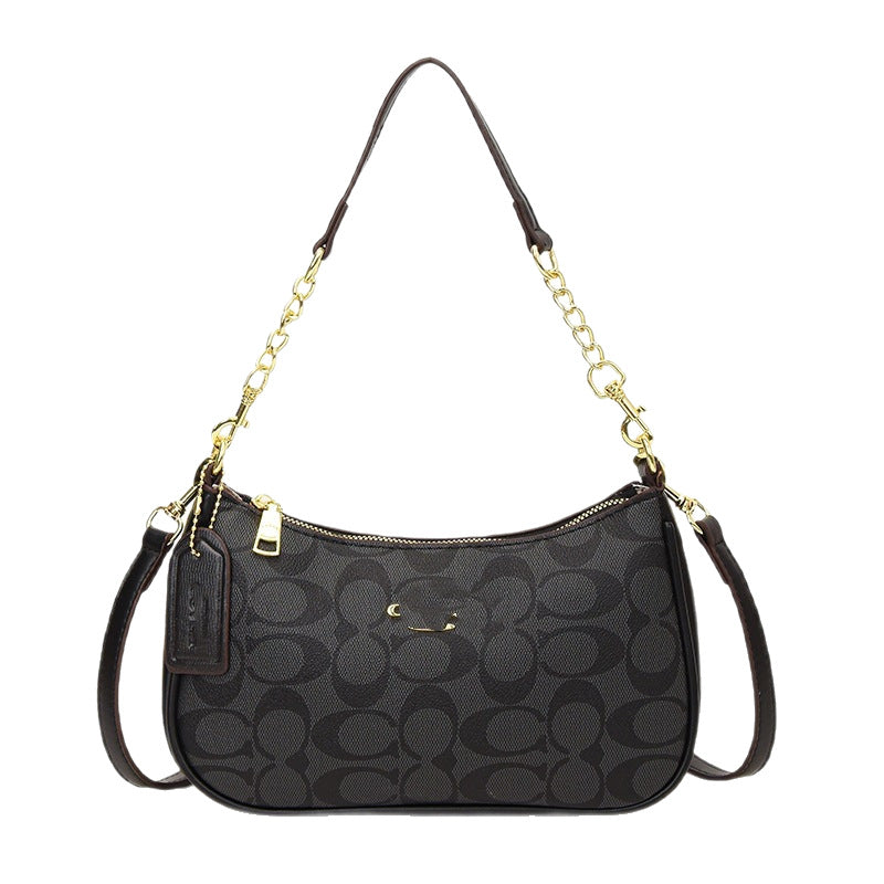 Armpit Bag Crossbody for Women in Foreign Style with Vintage Print Compact Shoulder Bag for Everyday Chic