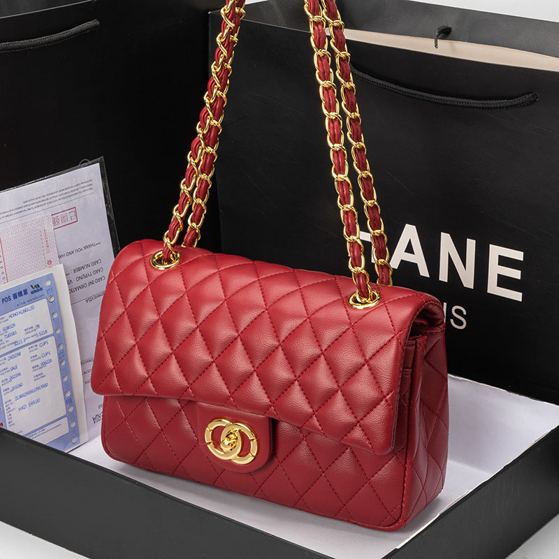 Crossbody Bag Rhombus Chain Bag Fashionable One Shoulder Underarm Bag