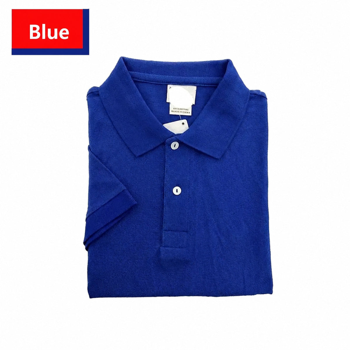 Men's Short Sleeve Polo Shirt with Button Placket