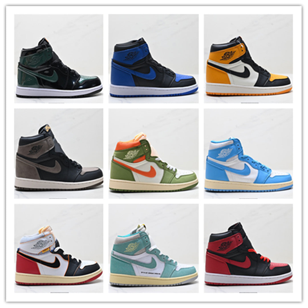 Putian AIR AJ1 classic high-top versatile casual basketball shoes men's and women's board shoes couple sneakers Joe 1 shadow gray