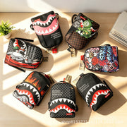 Men Cross-border foreign trade trendy brand shark GOD backpack, back-to-school leisure travel expert, must-have factory direct delivery, uninterrupted stock.