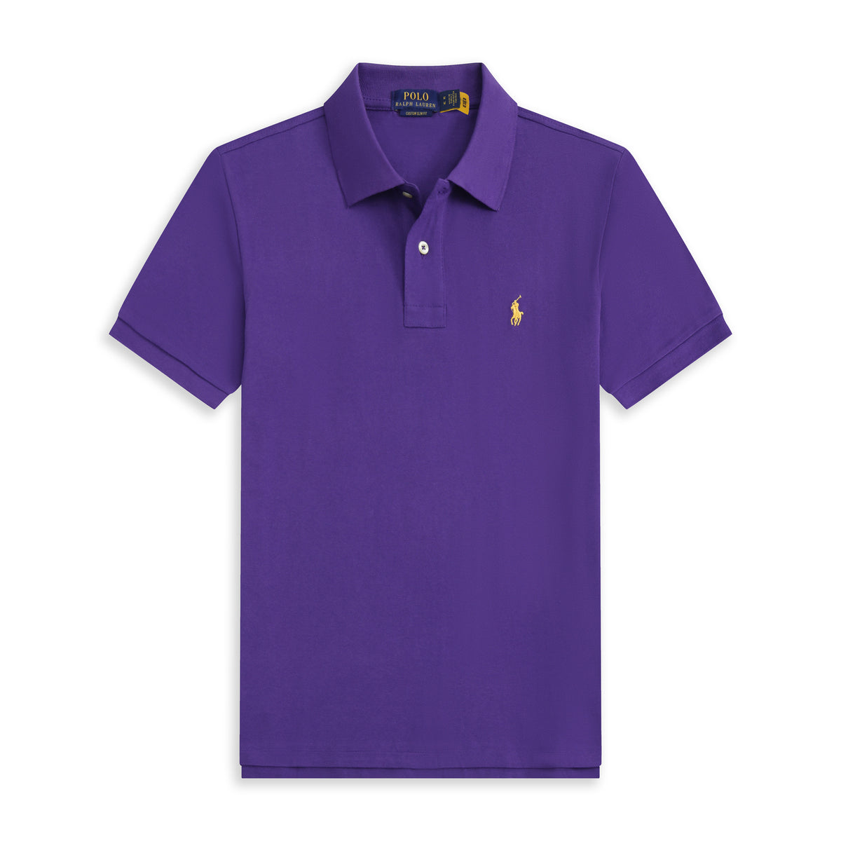Men's Short Sleeve Polo Shirt with Ribbed Collar and Three-Button Placket