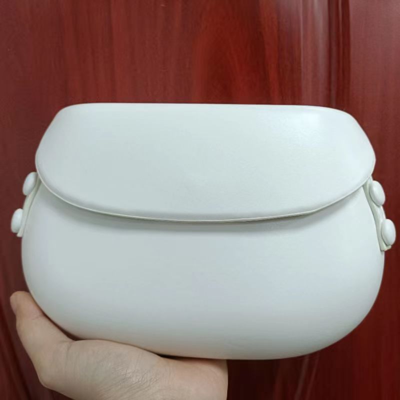 Curved Saddle Crossbody Bag with Flap Closure