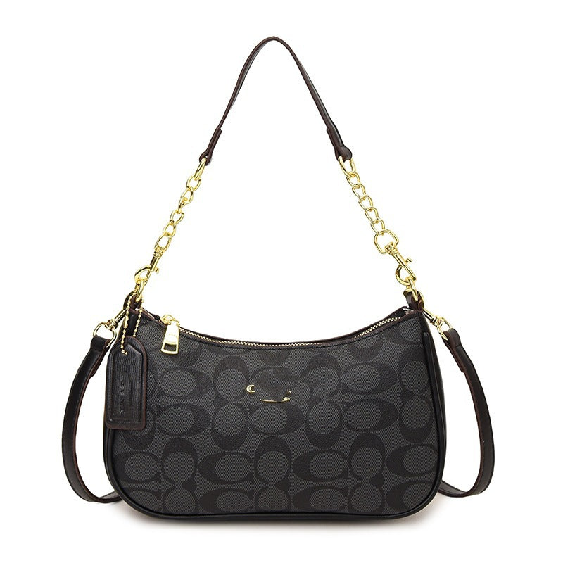 Armpit Bag Bag Women's Foreign Style Handbag Vintage Print Crossbody Bag Contrast Shoulder Bag