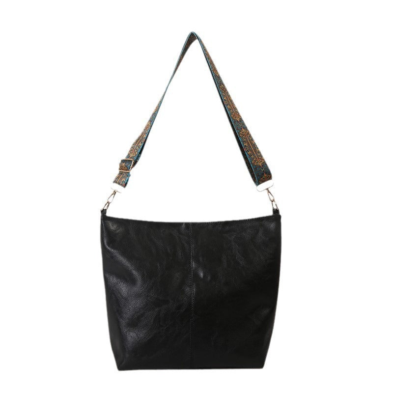 Hobo Shoulder Bag with Adjustable Patterned Strap