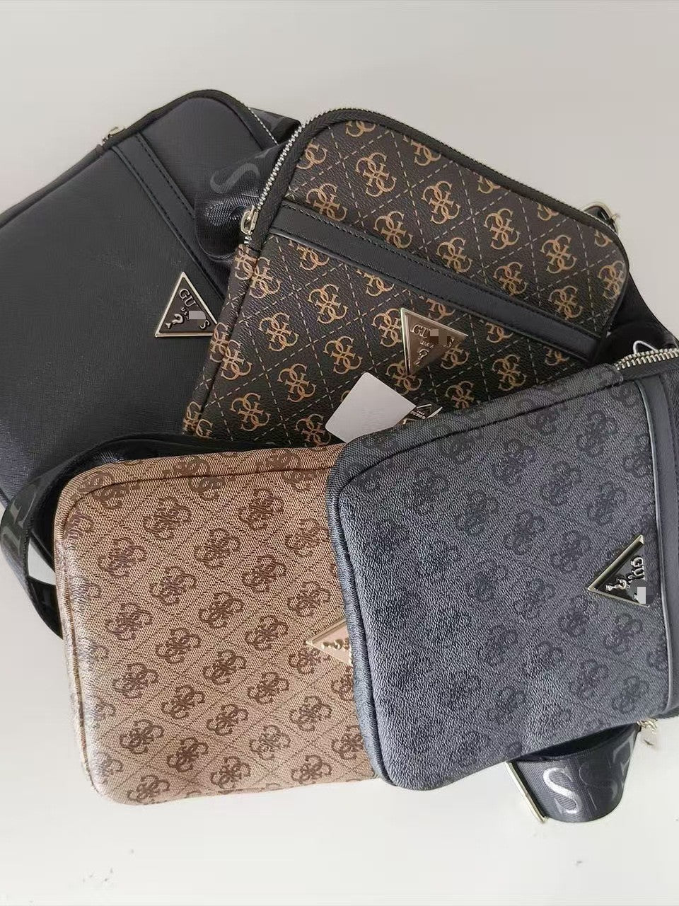 Premium Logo Print Men's Crossbody Shoulder Bag