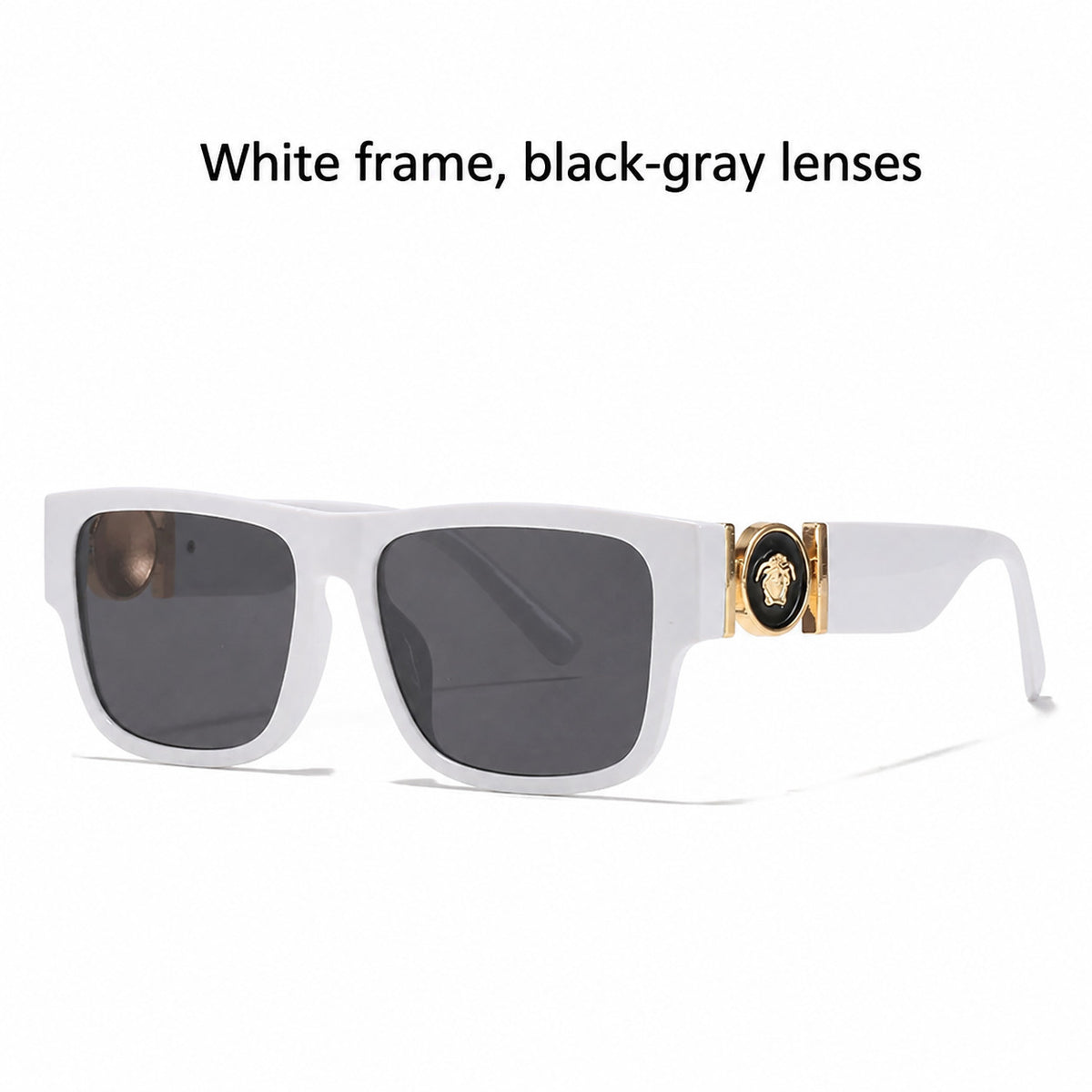 Oversized Square Sunglasses with Wide Temple Arms