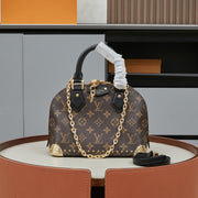 Noble Curve Satchel With Chain Handle