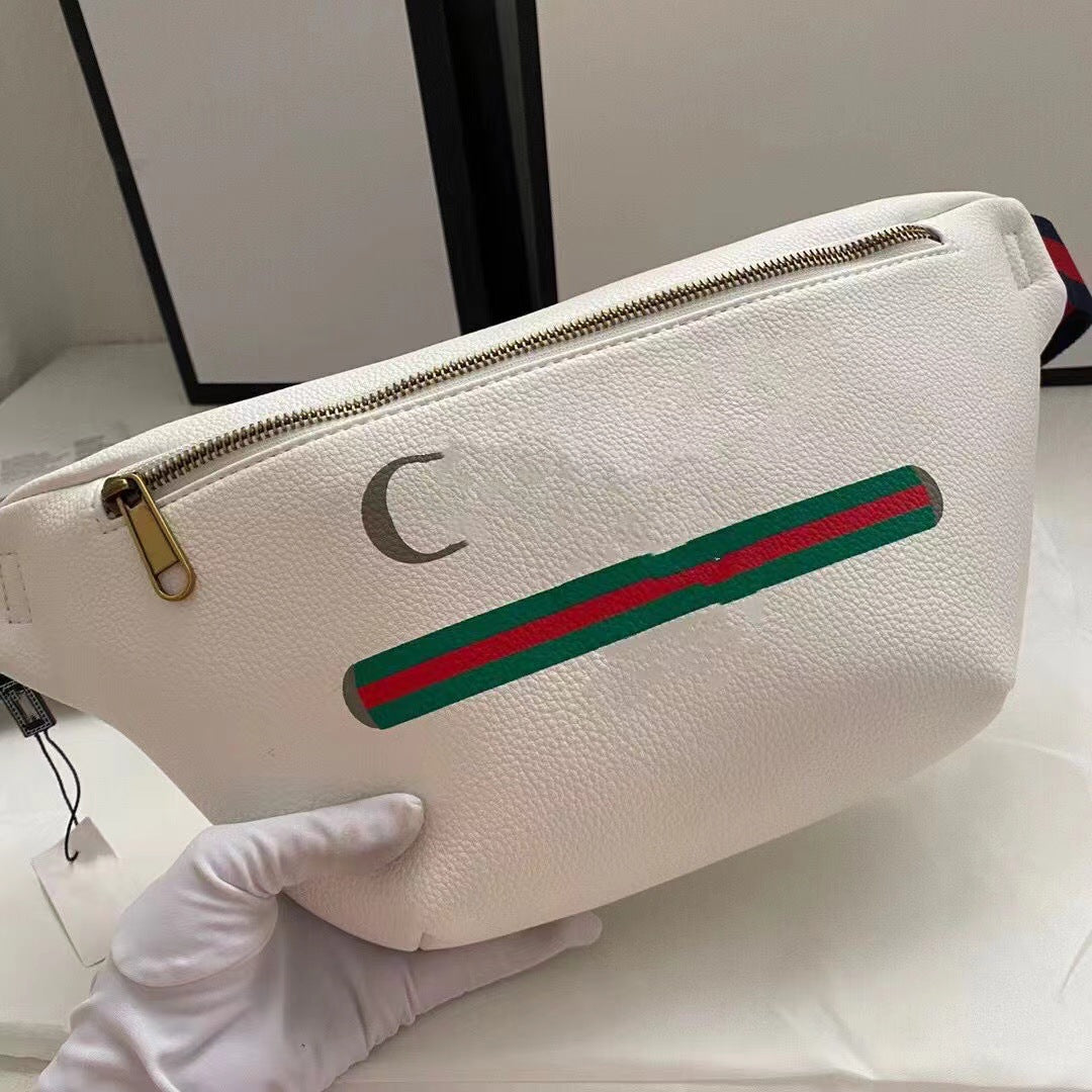 Cross-border PU sports waist bag 2023 autumn new large-capacity backpack casual and versatile, solid color, fashionable and simple