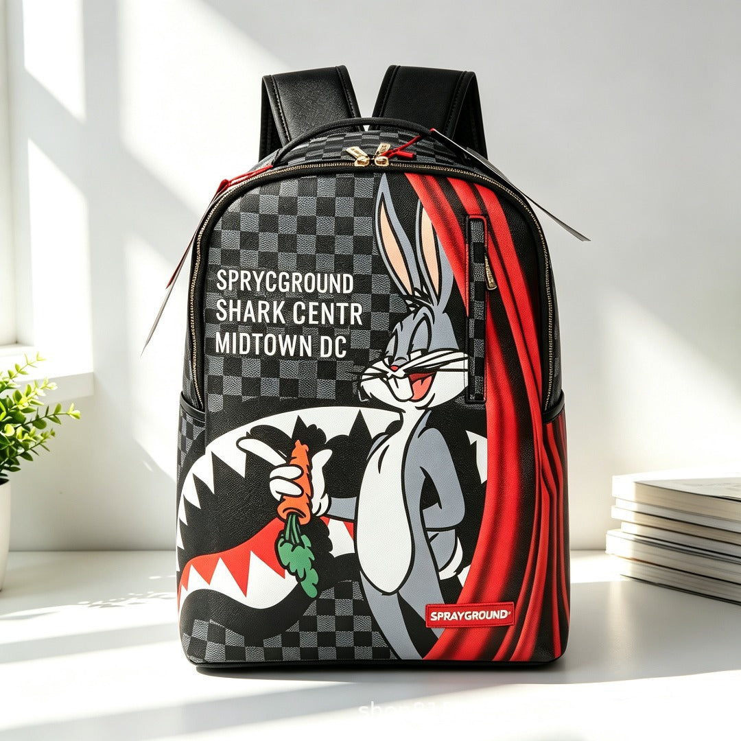 Men Cross-border foreign trade trendy brand shark GOD backpack, back-to-school leisure travel expert, must-have factory direct delivery, uninterrupted stock.