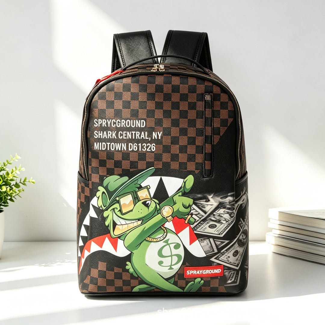 Men Cross-border foreign trade trendy brand shark GOD backpack, back-to-school leisure travel expert, must-have factory direct delivery, uninterrupted stock.