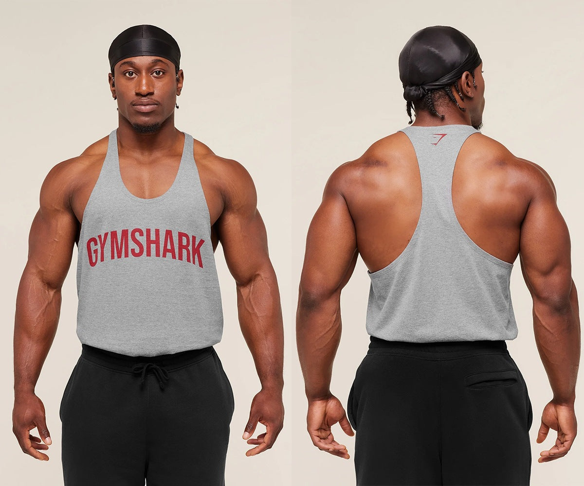 Men's Racerback Scoop Neck Training Tank Top with Graphic Print