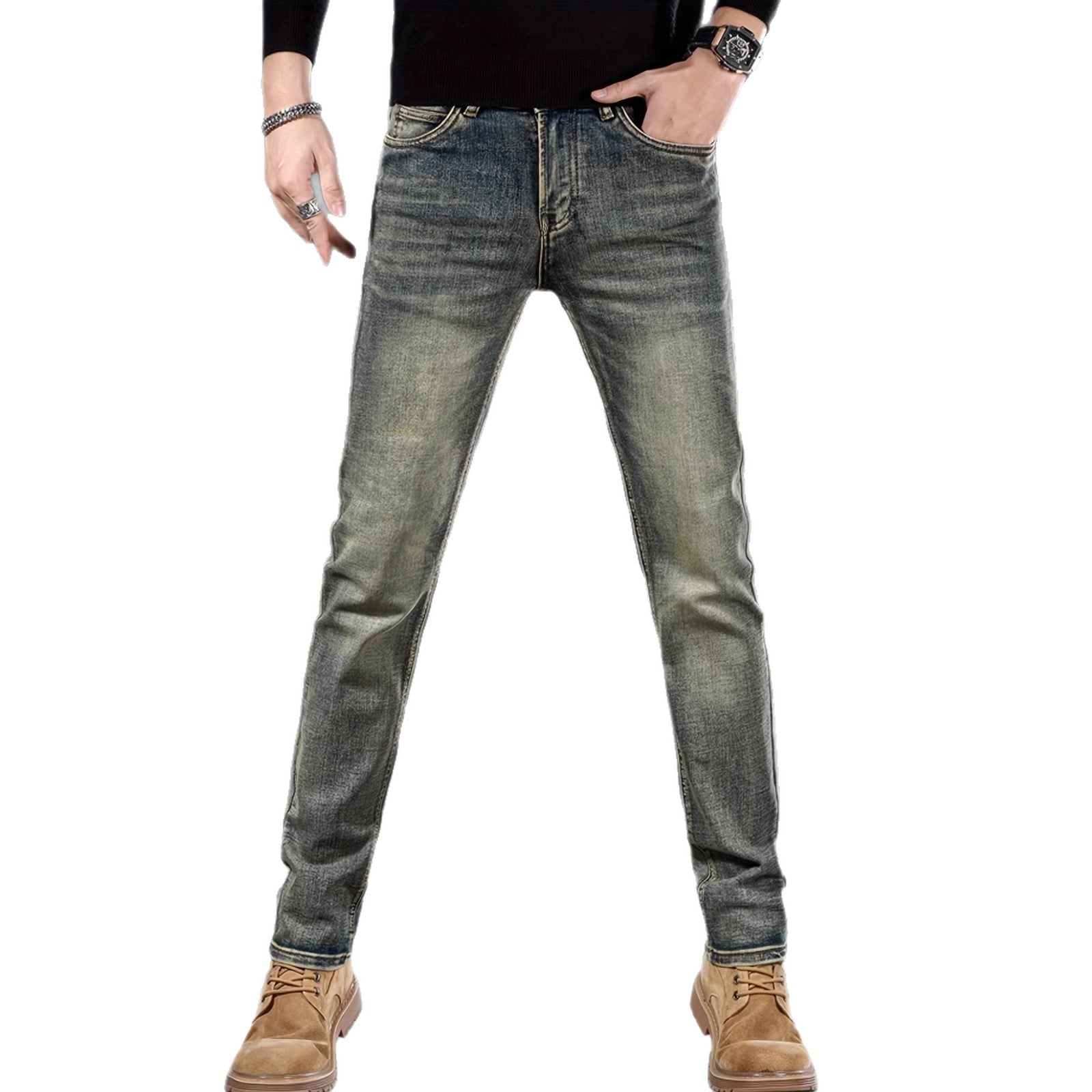 Elevate Mens Casual Slim Stretch Jeans