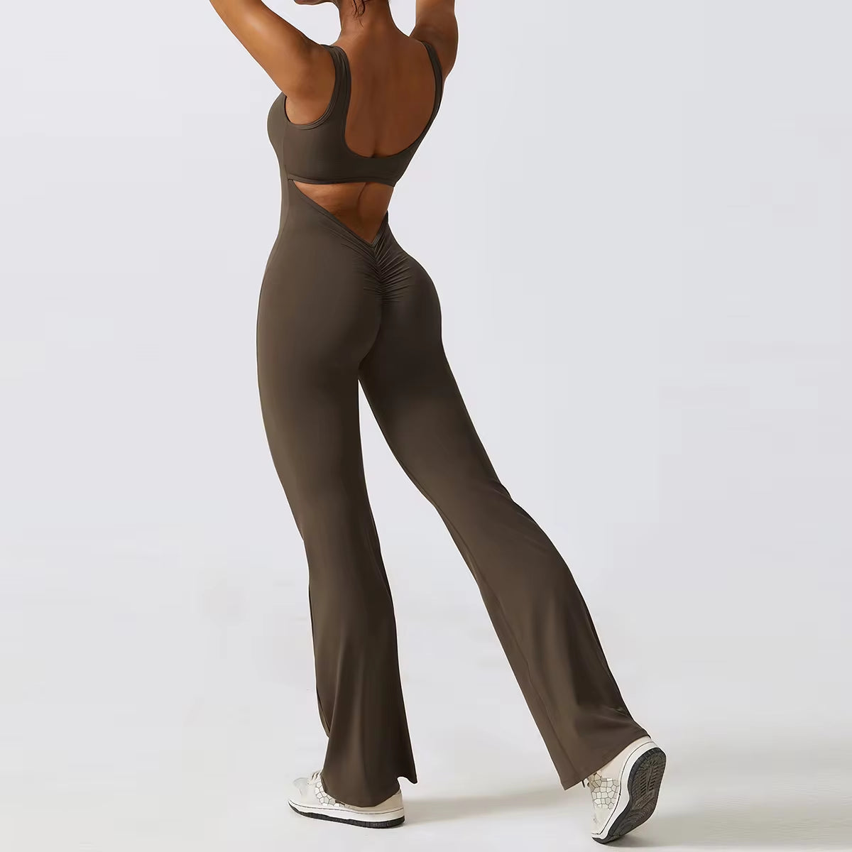 Women's Performance V Jumpsuit Gym Set - Yoga and Fitness Bodysuit