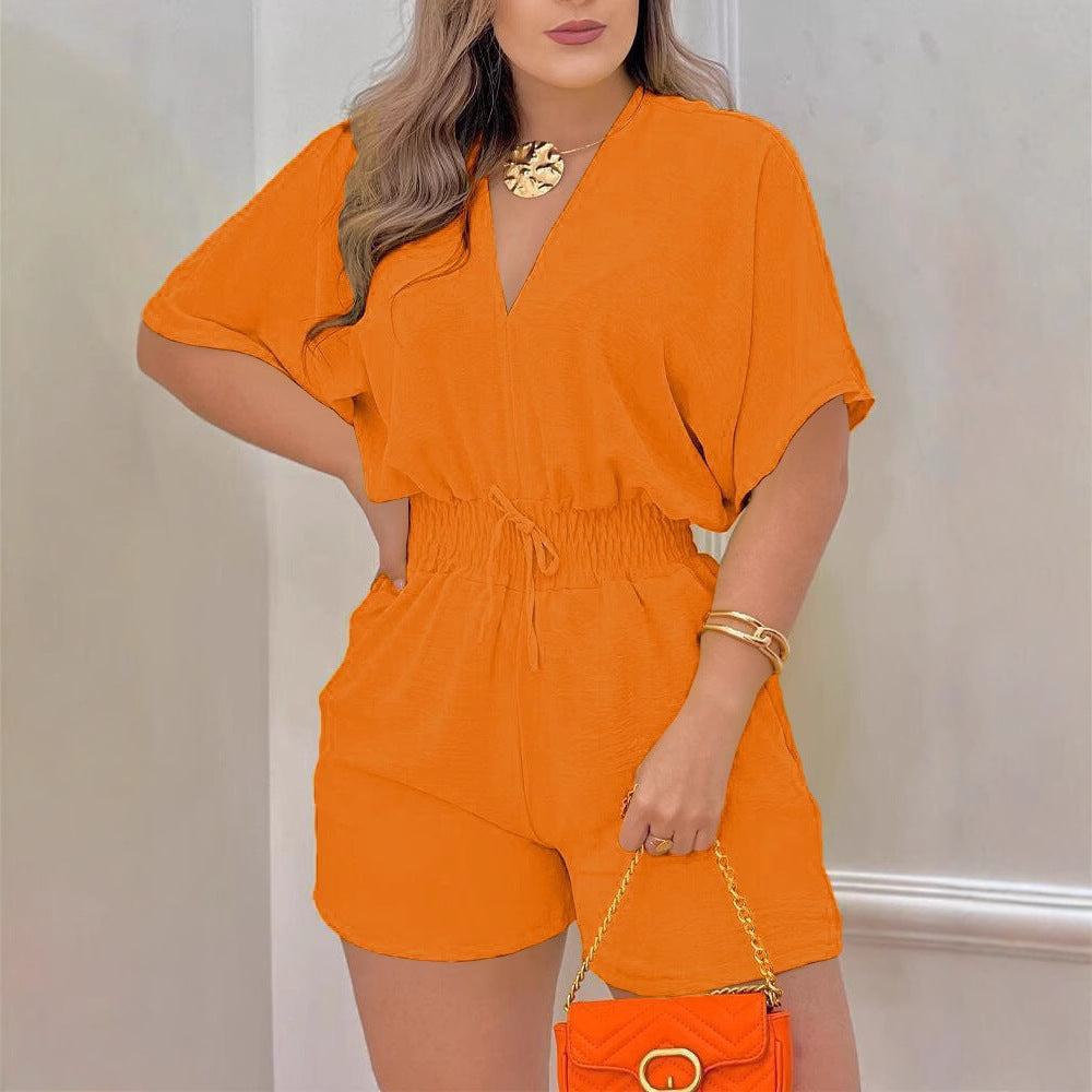 V Neck Ruffle Cropped Jumpsuit Versatile All Day Chic Silhouette For Meetings To Evenings