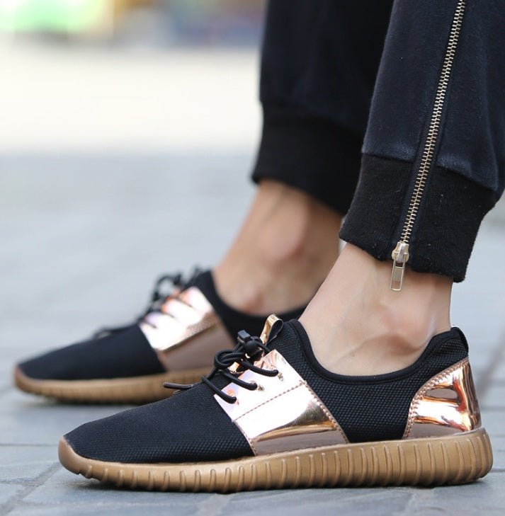 Low Top Mesh Lace-Up Sneakers with Contrast Panels and Ribbed Sole