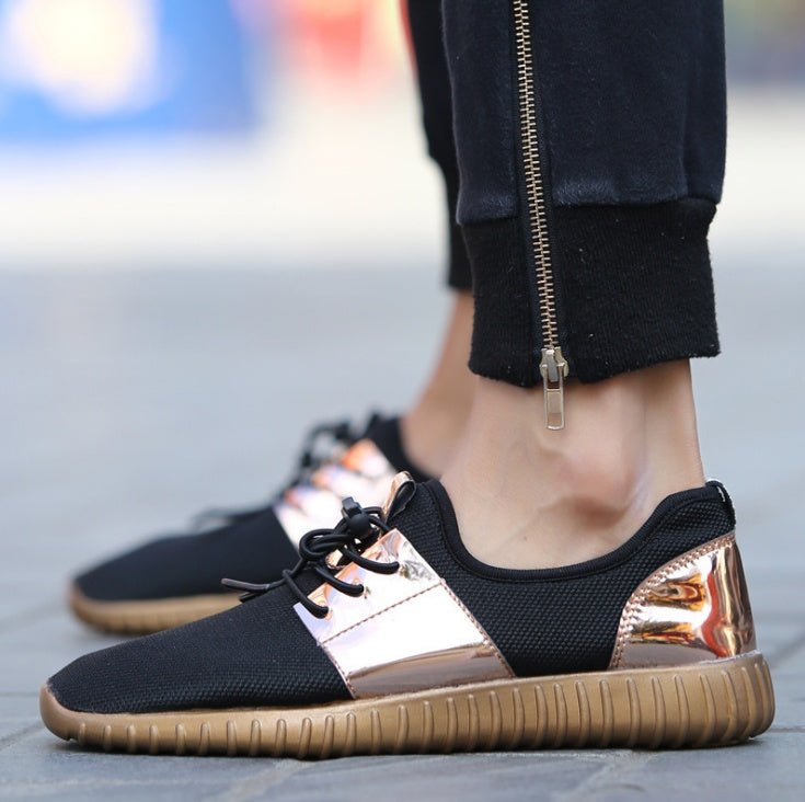 Low Top Mesh Lace-Up Sneakers with Contrast Panels and Ribbed Sole