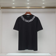 Short Sleeve Crew Neck T Shirt with Printed Neckline Graphic