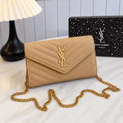 Quilted Envelope Crossbody Bag with Chain Strap