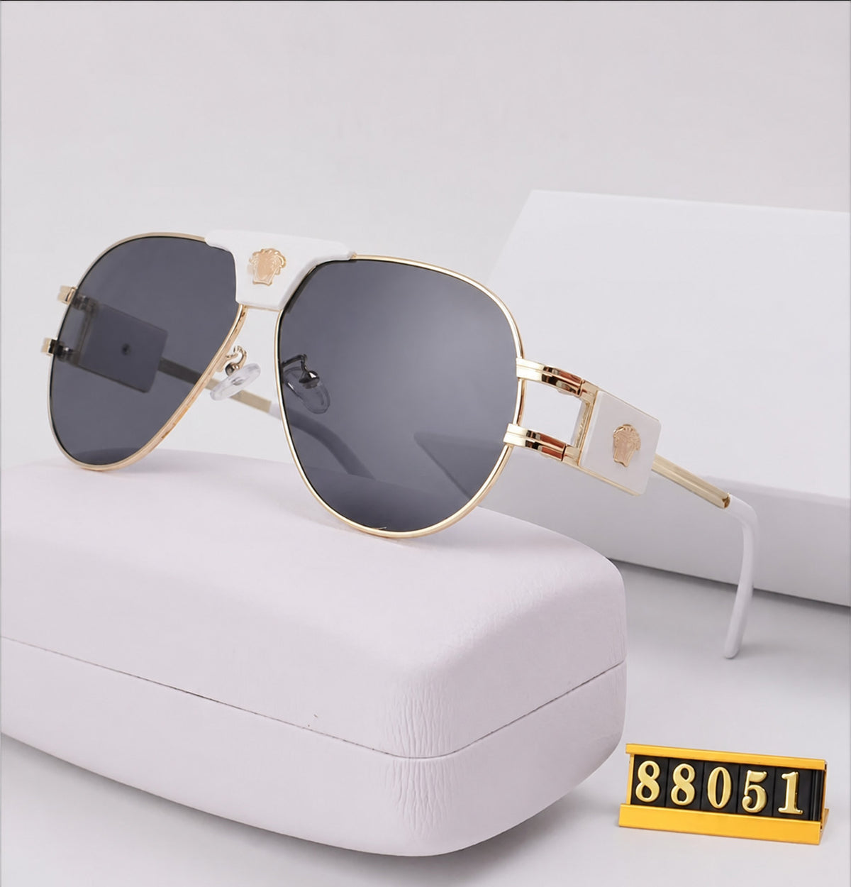 Aviator Sunglasses with Double Bridge and Glare Reducing Lenses
