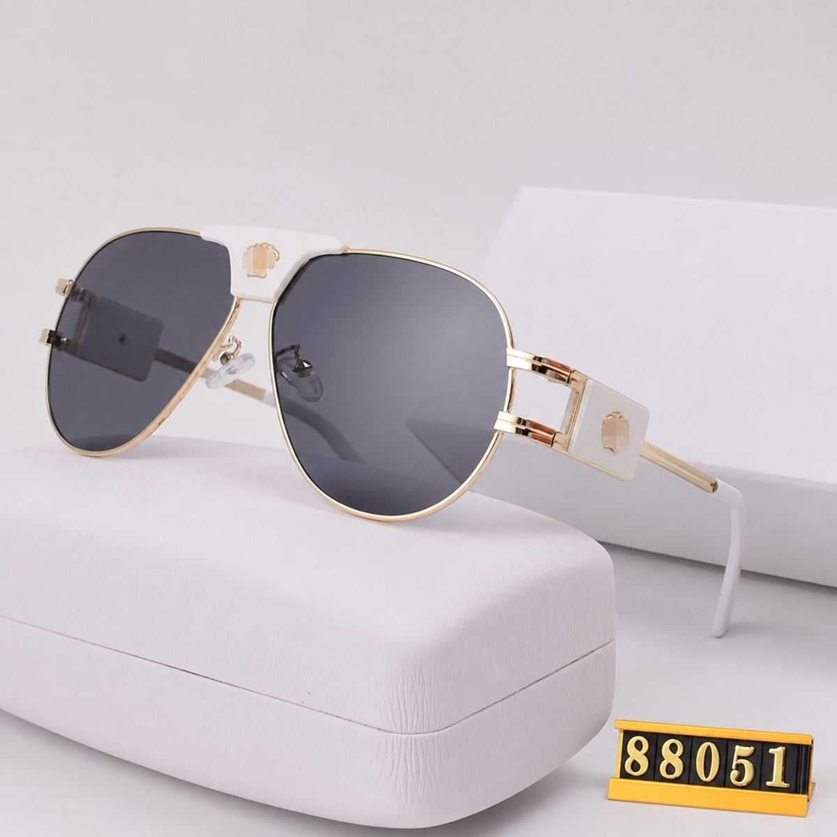 Aviator Sunglasses with Double Bridge and Glare Reducing Lenses