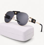 Aviator Sunglasses with Double Bridge and Glare Reducing Lenses