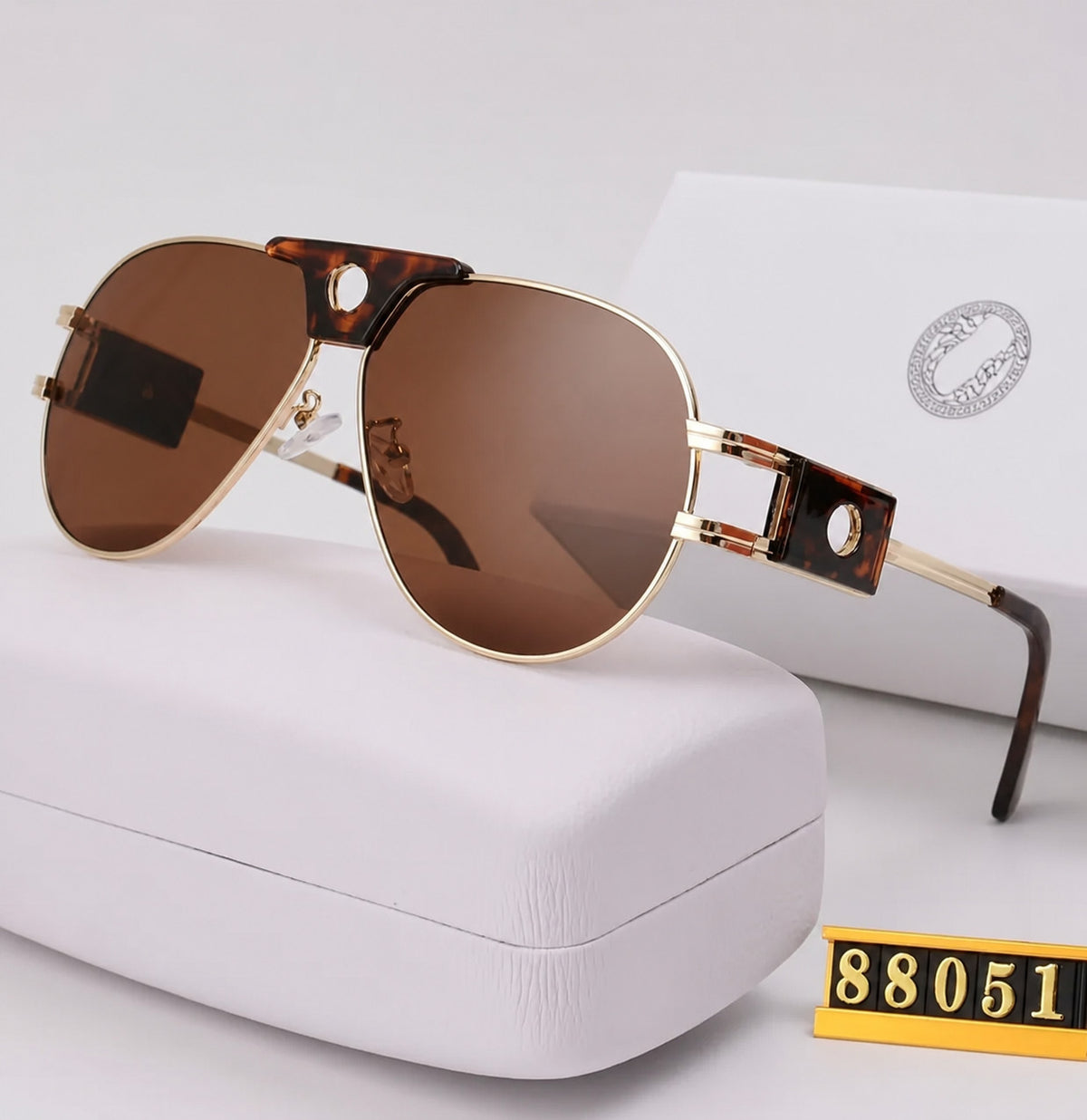 Aviator Sunglasses with Double Bridge and Glare Reducing Lenses