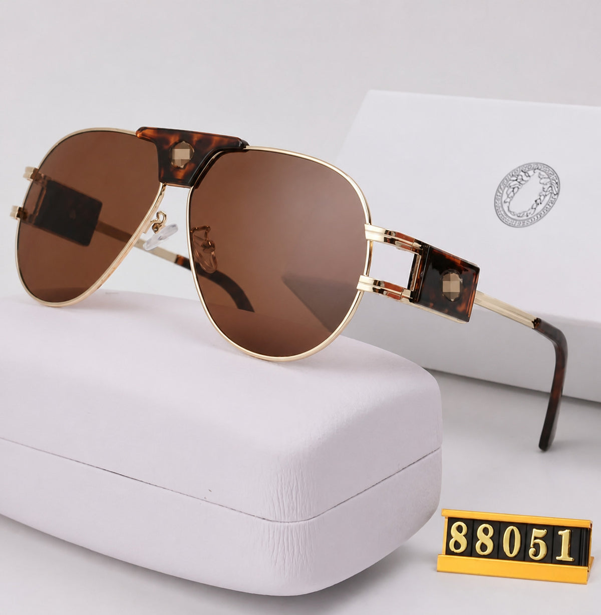 Aviator Sunglasses with Double Bridge and Glare Reducing Lenses