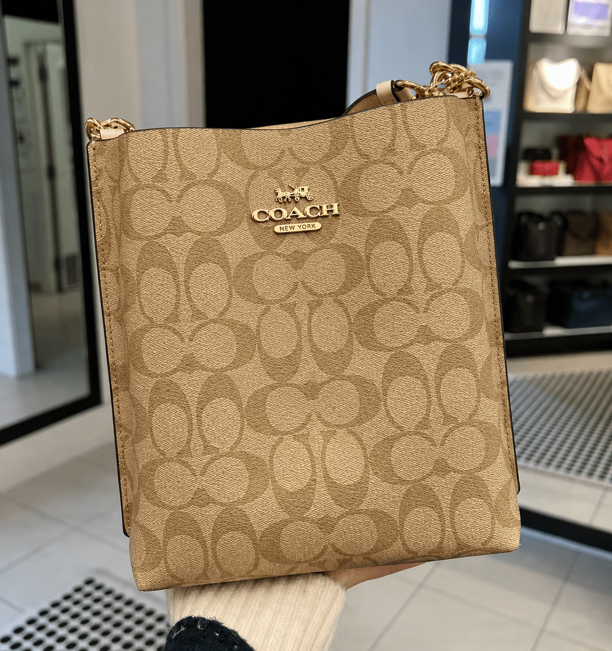 Patterned Shoulder Bag with Magnetic Closure and Crossbody Strap
