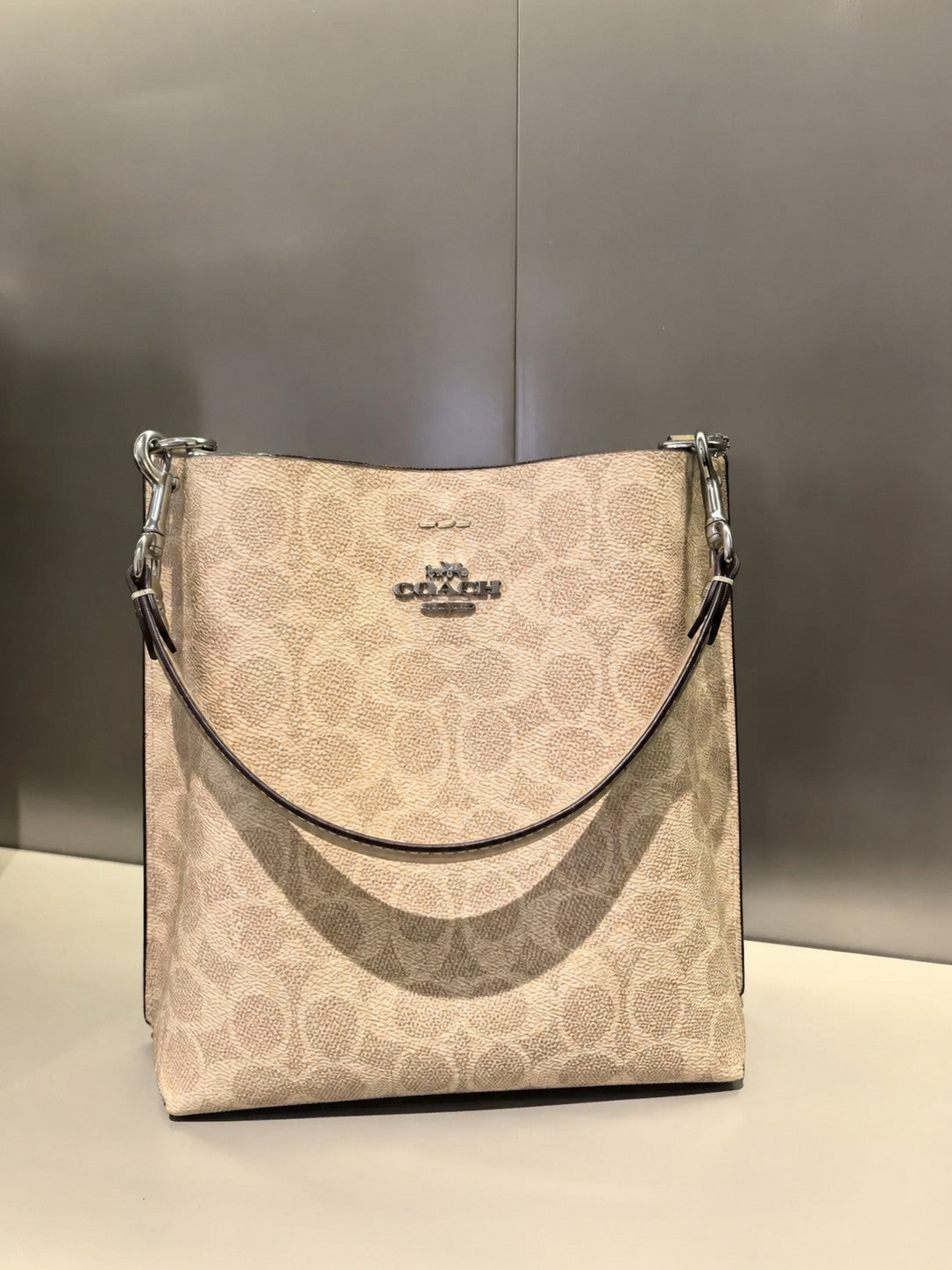 Patterned Shoulder Bag with Magnetic Closure and Crossbody Strap