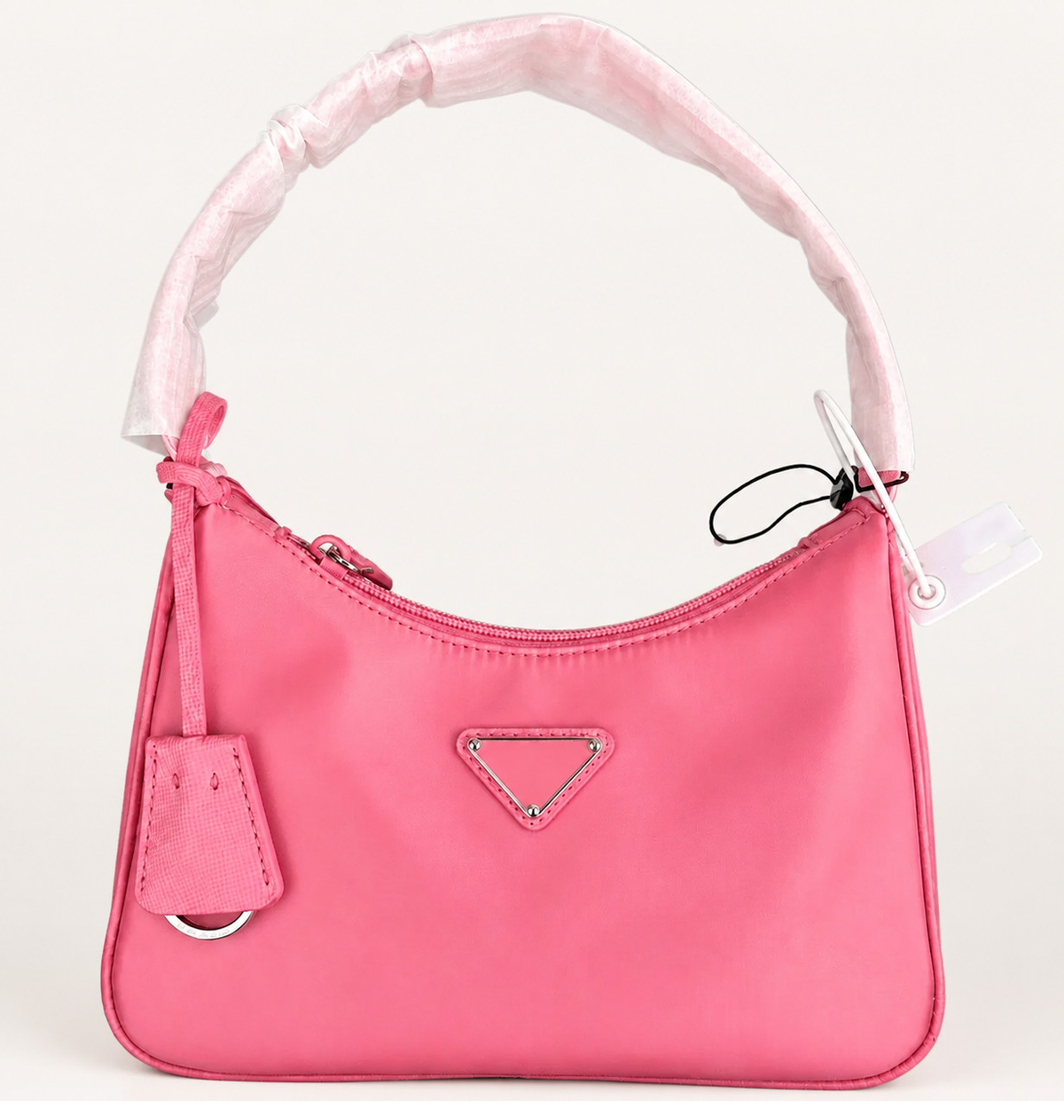 Women's Baguette Shoulder Bag with Top Zipper and Adjustable Strap