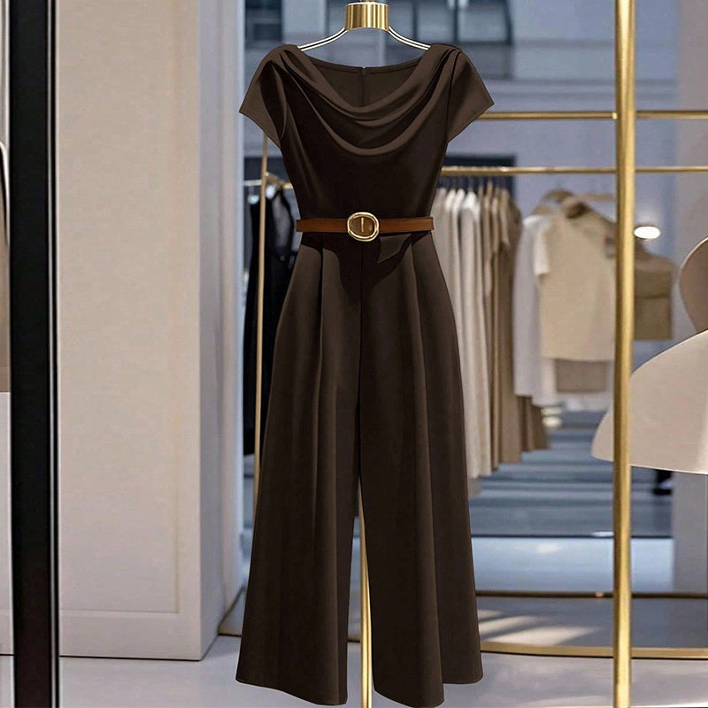 Elegant European Jumpsuit With Mid Waist And Wide Leg For Polished Everyday Wear