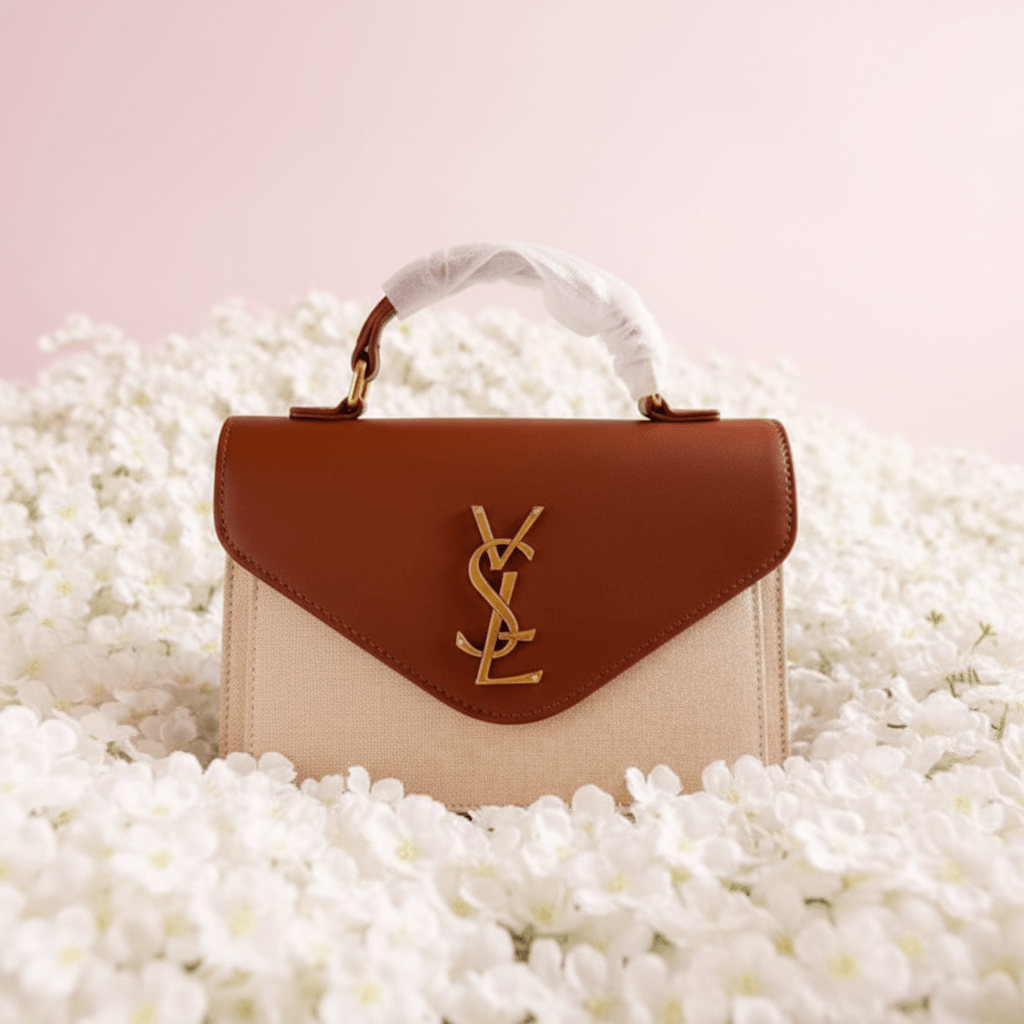 Structured Envelope Mini Handbag with Top Handle and Clasp Closure