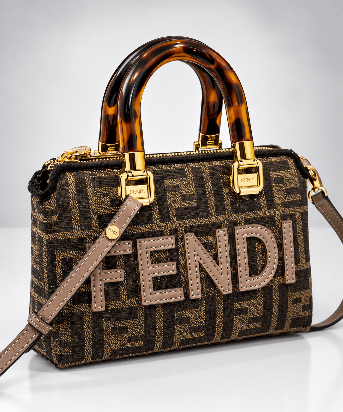 Structured Small Tote Bag with Zip Closure and Crossbody Strap