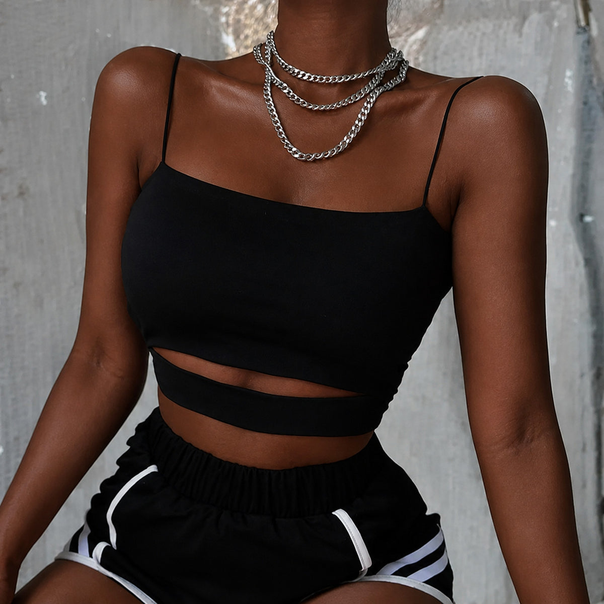 2025 Must-Have Summer Cut-Out Crop Top for Women - Chic Sleeveless Blouse & Tank Vest